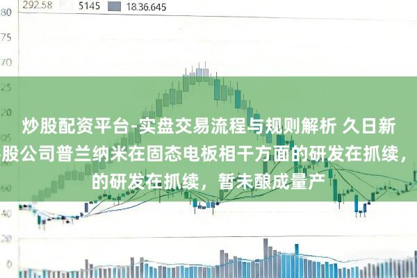 炒股配资平台-实盘交易流程与规则解析 久日新材：公司的参股公司普兰纳米在固态电板相干方面的研发在抓续，暂未酿成量产