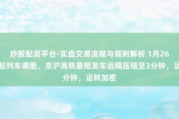 炒股配资平台-实盘交易流程与规则解析 1月26日零时起列车调图，京沪高铁最短发车远隔压缩至3分钟，运转加密