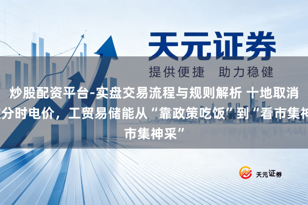 炒股配资平台-实盘交易流程与规则解析 十地取消行政分时电价，工贸易储能从“靠政策吃饭”到“看市集神采”